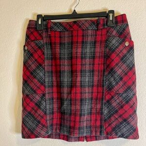 Eddie Bauer Red and Black Mini Pencil Skirt